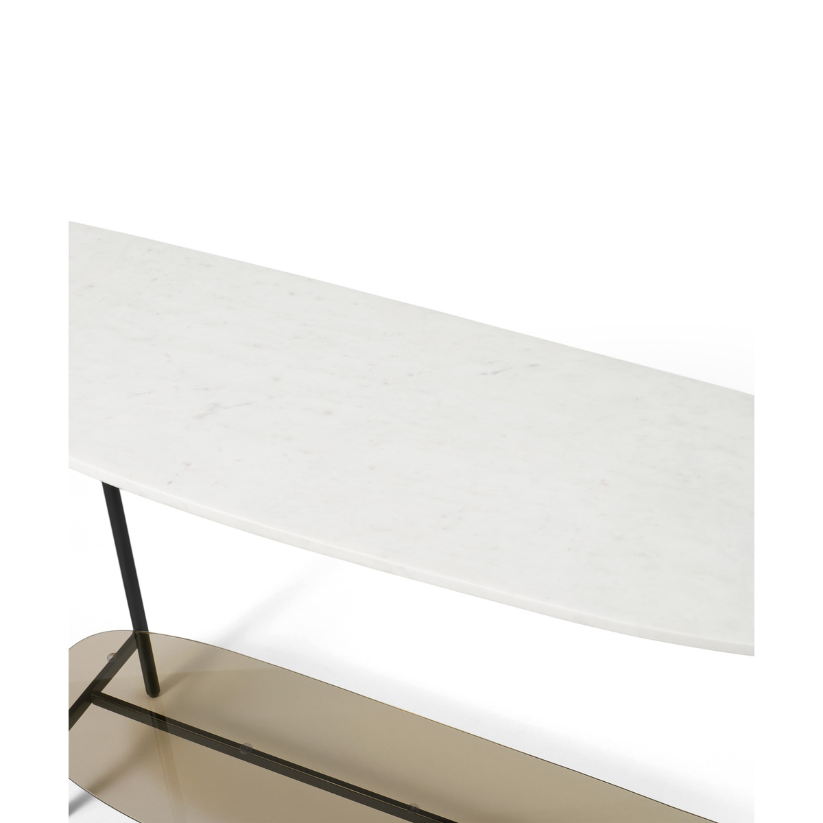 Tiziana Console Table, White Marble & Amber Glass – image 5