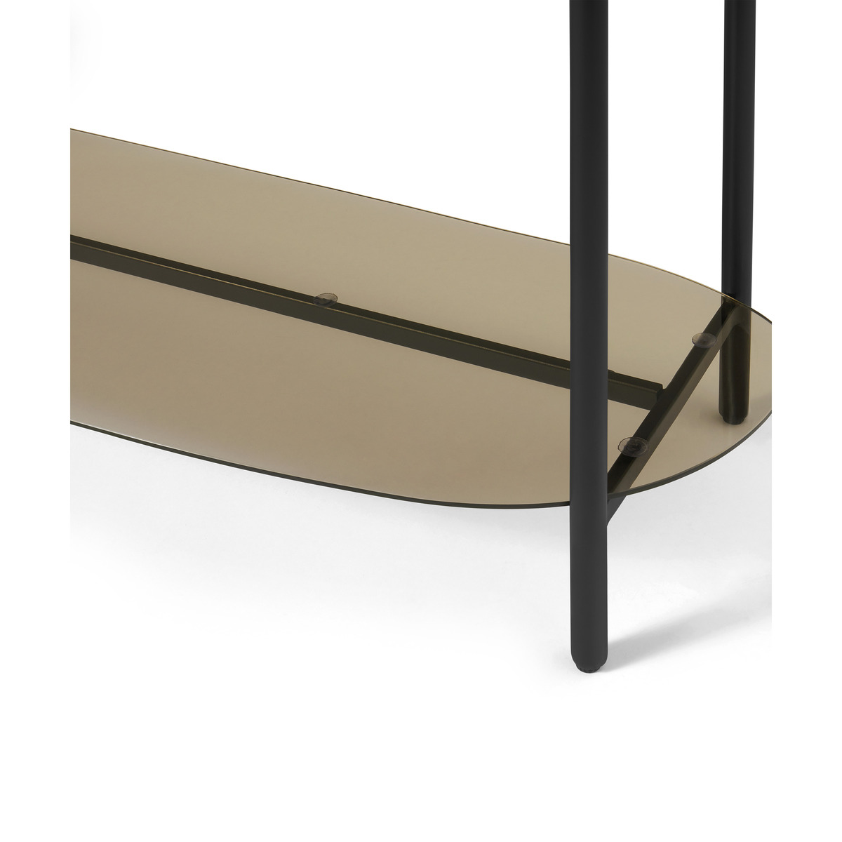 Tiziana Console Table, White Marble & Amber Glass – image 6