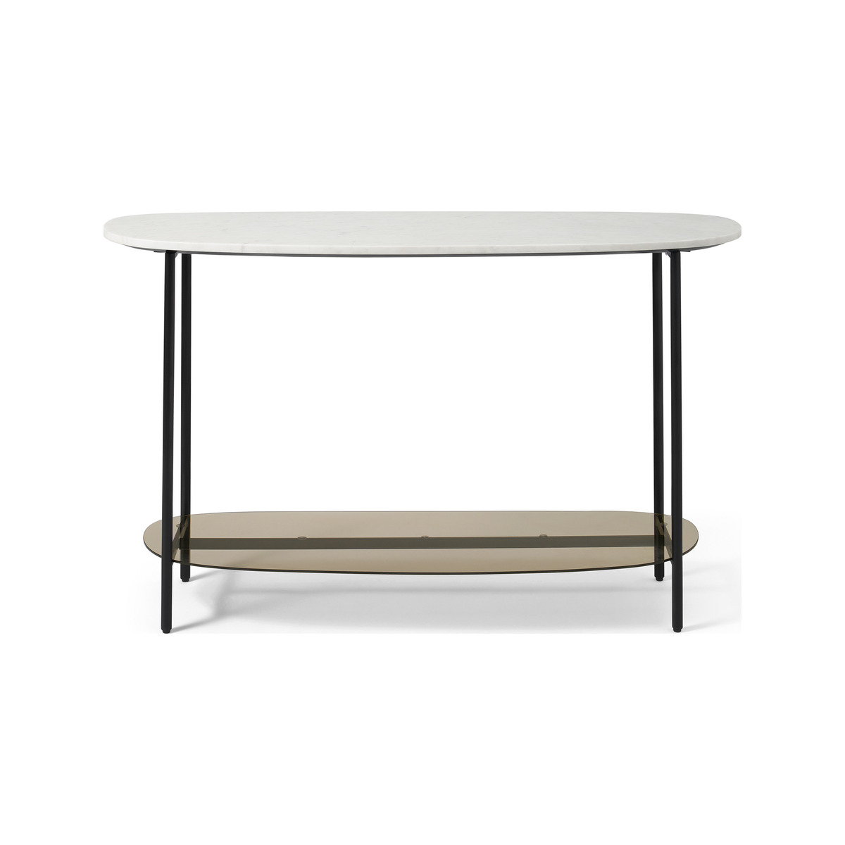 Tiziana Console Table, White Marble & Amber Glass – image 2