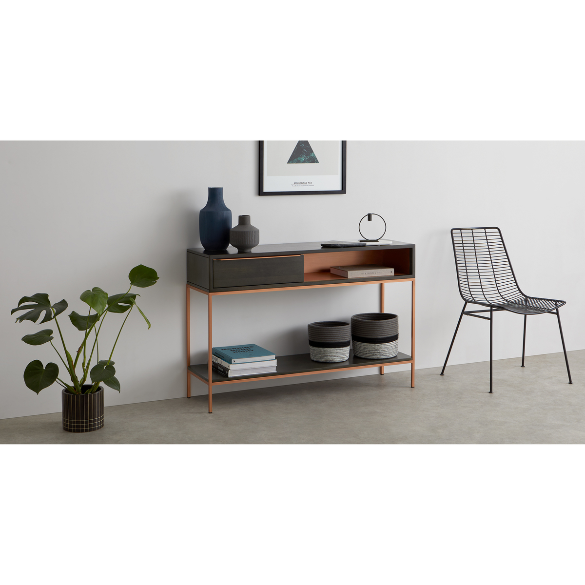 Anderson Console Table, Mocha Mango Wood and Copper – image 3