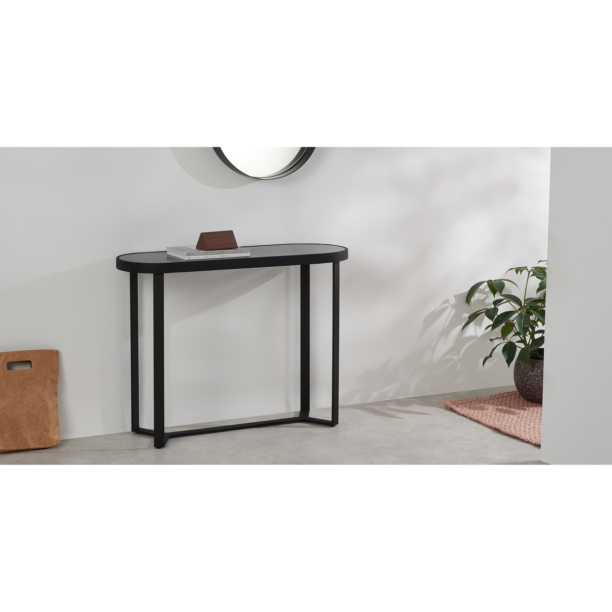 Aula Console Table, Black & Grey Glass – image 2