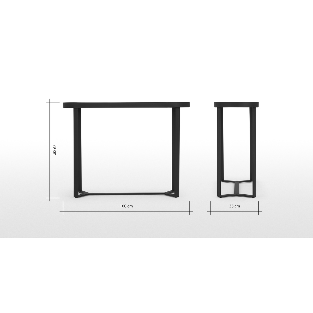 Aula Console Table, Black & Grey Glass – image 6