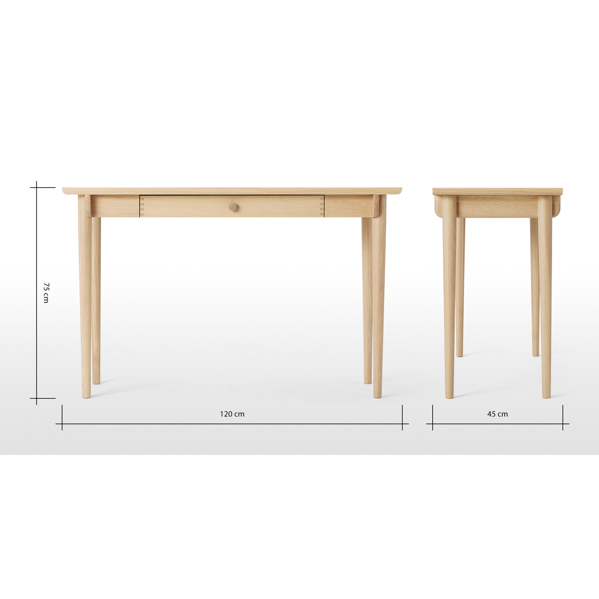 Gideon Console Desk, Oak – image 7