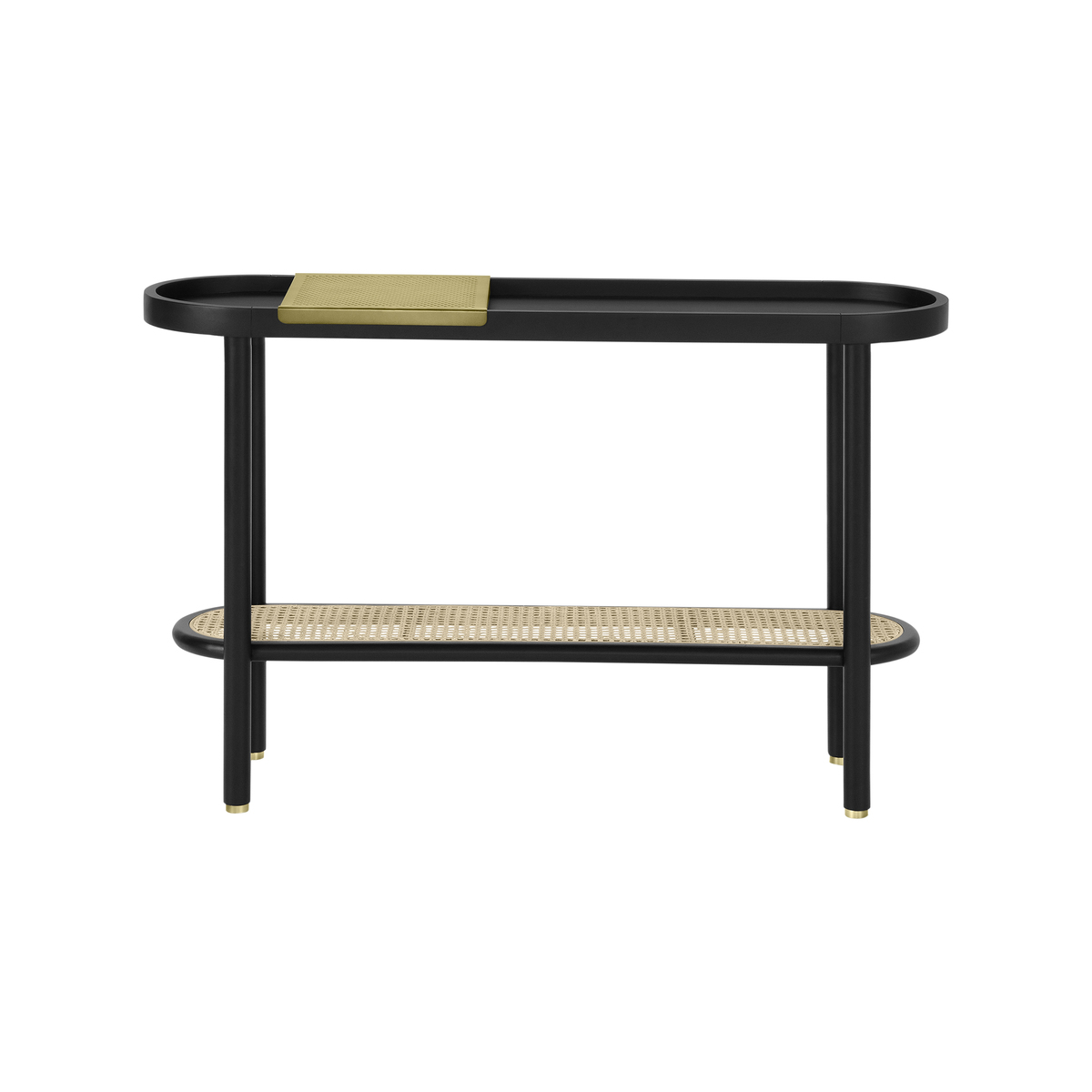 Ankhara Console Table, Black Stained Oak & Cane – image 2