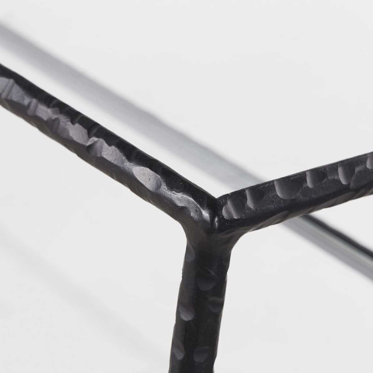 Tempered Glass and Black Hammered Metal Console Table Annabelle – image 3