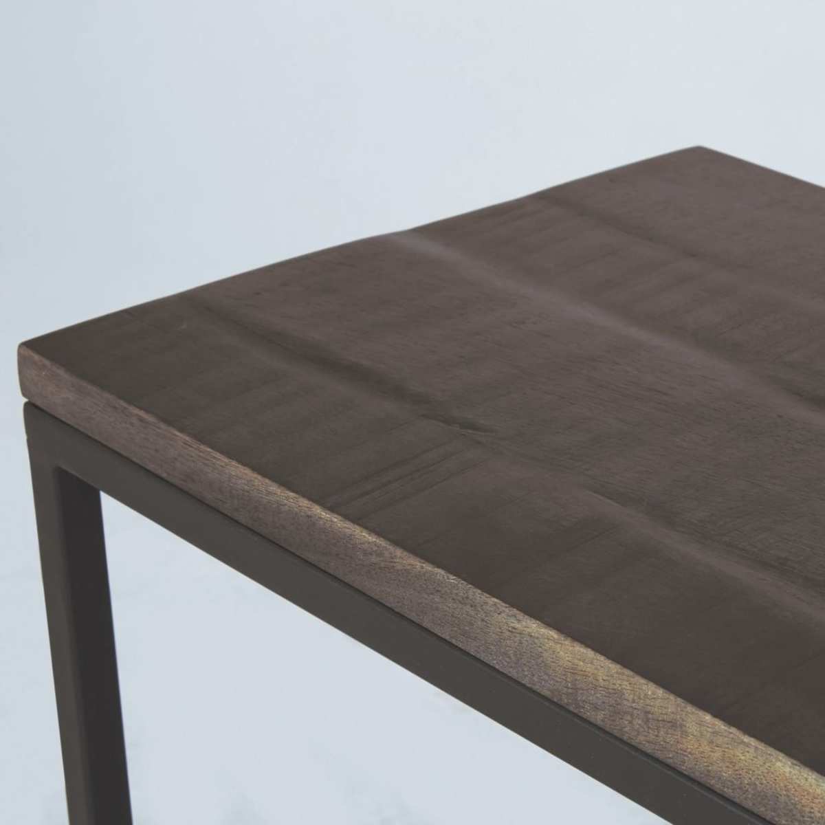 Matte Black Metal and Solid Mango Wood Console Table Lusaka – image 4