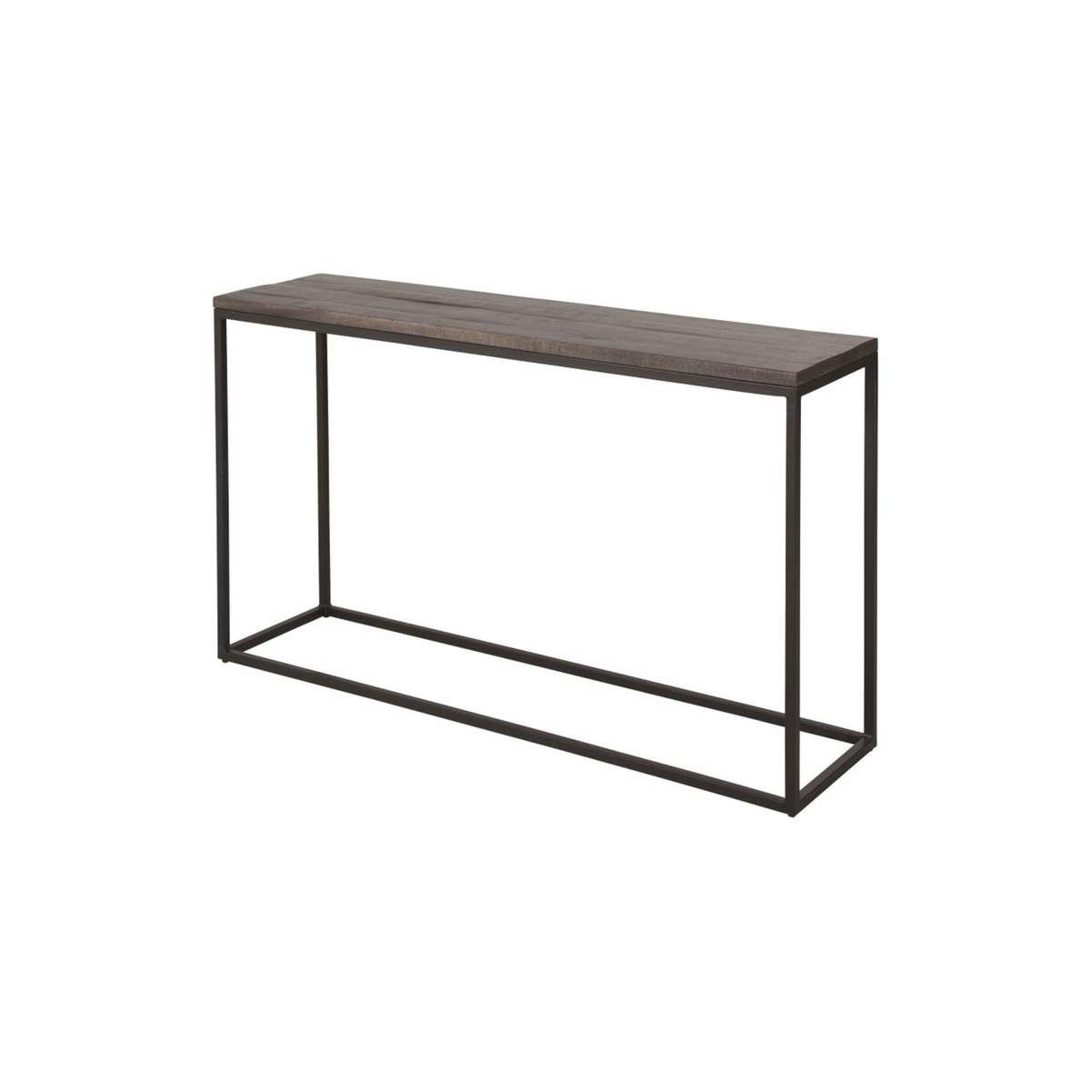 Matte Black Metal and Solid Mango Wood Console Table Lusaka – image 2
