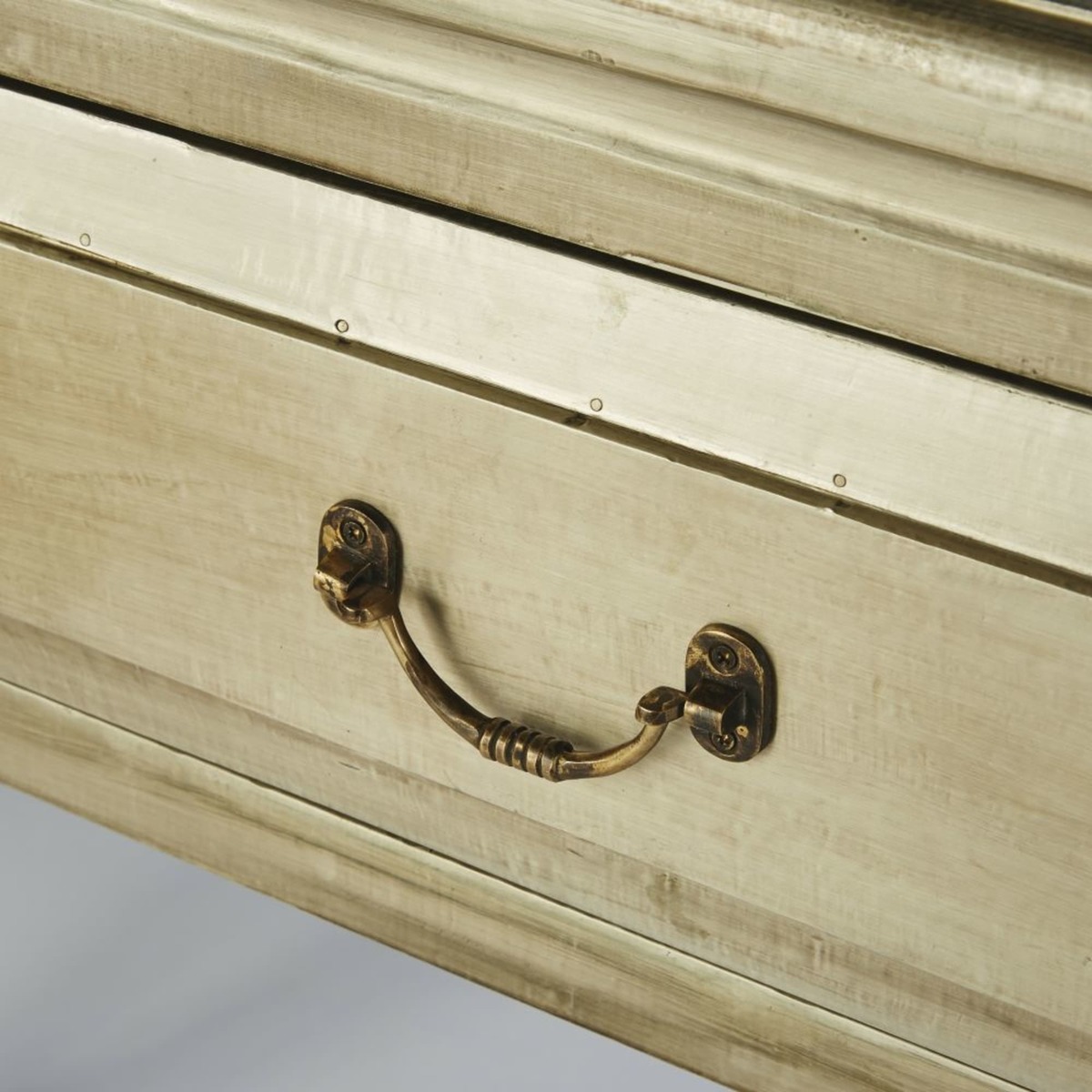 Silver Aged Effect Solid Mango Wood 3-Drawer Console Table Maharaja – image 4