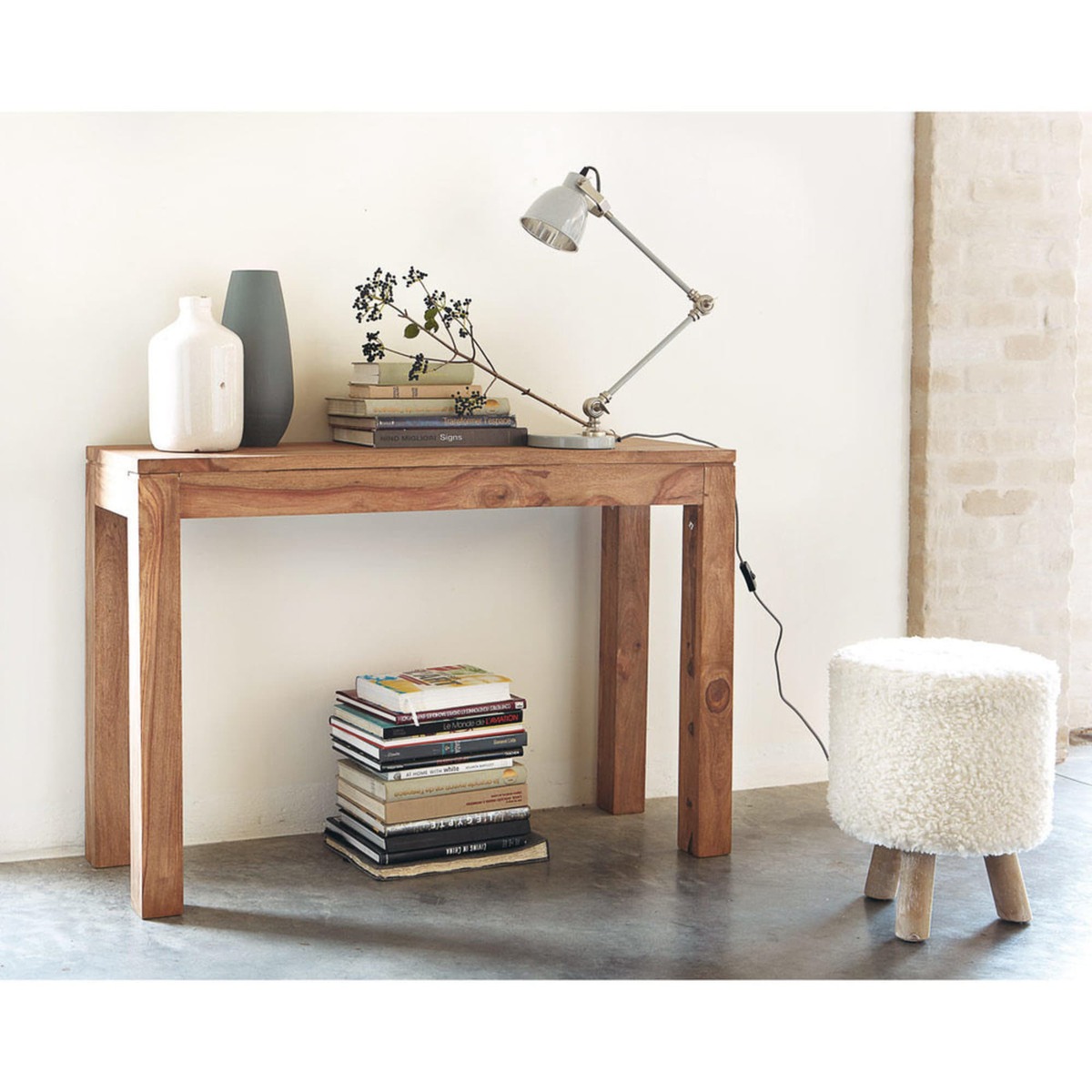Solid Sheesham Wood Console Table W 120cm Stockholm – image 3