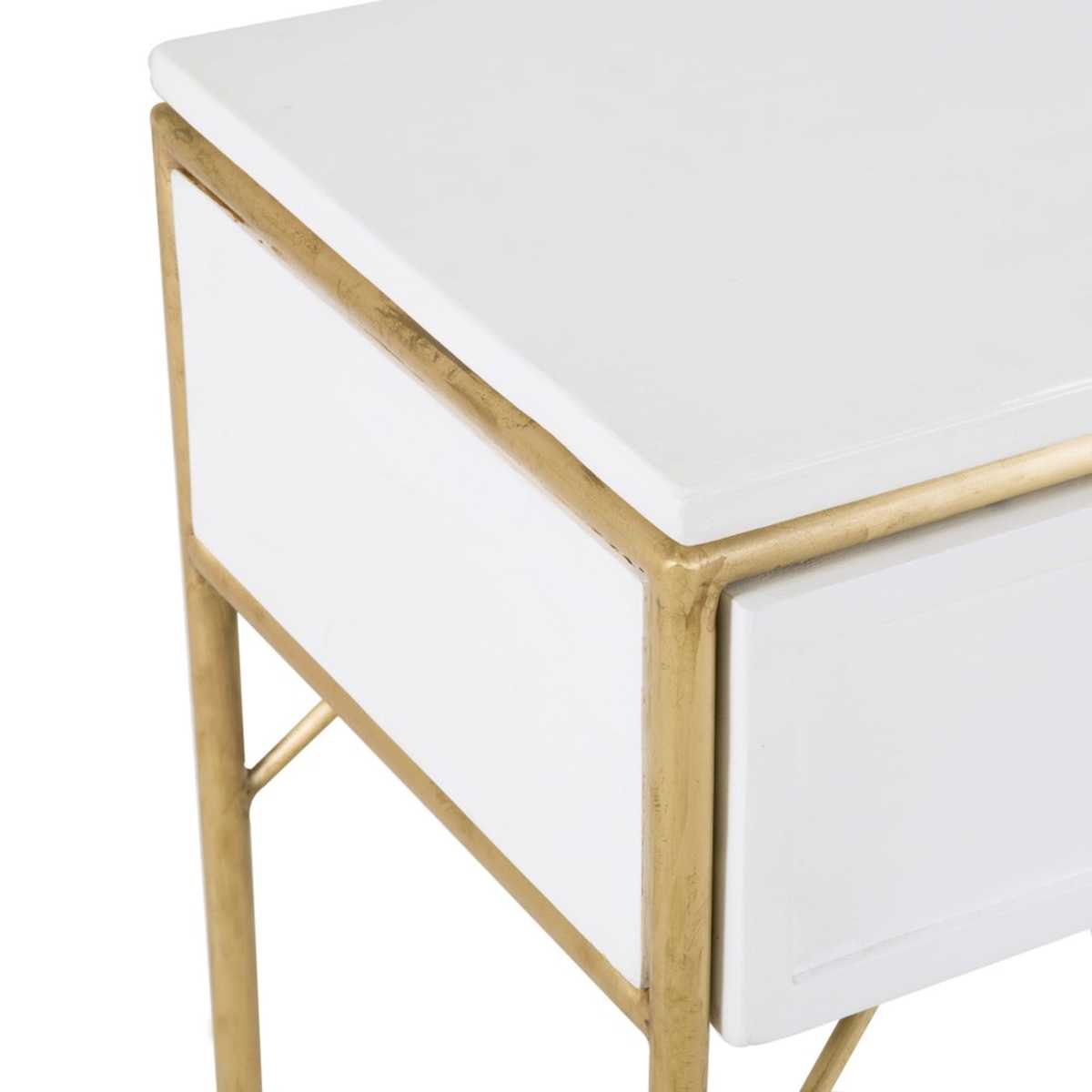 White Solid Acacia 3-Drawer Console Table Izmir – image 4