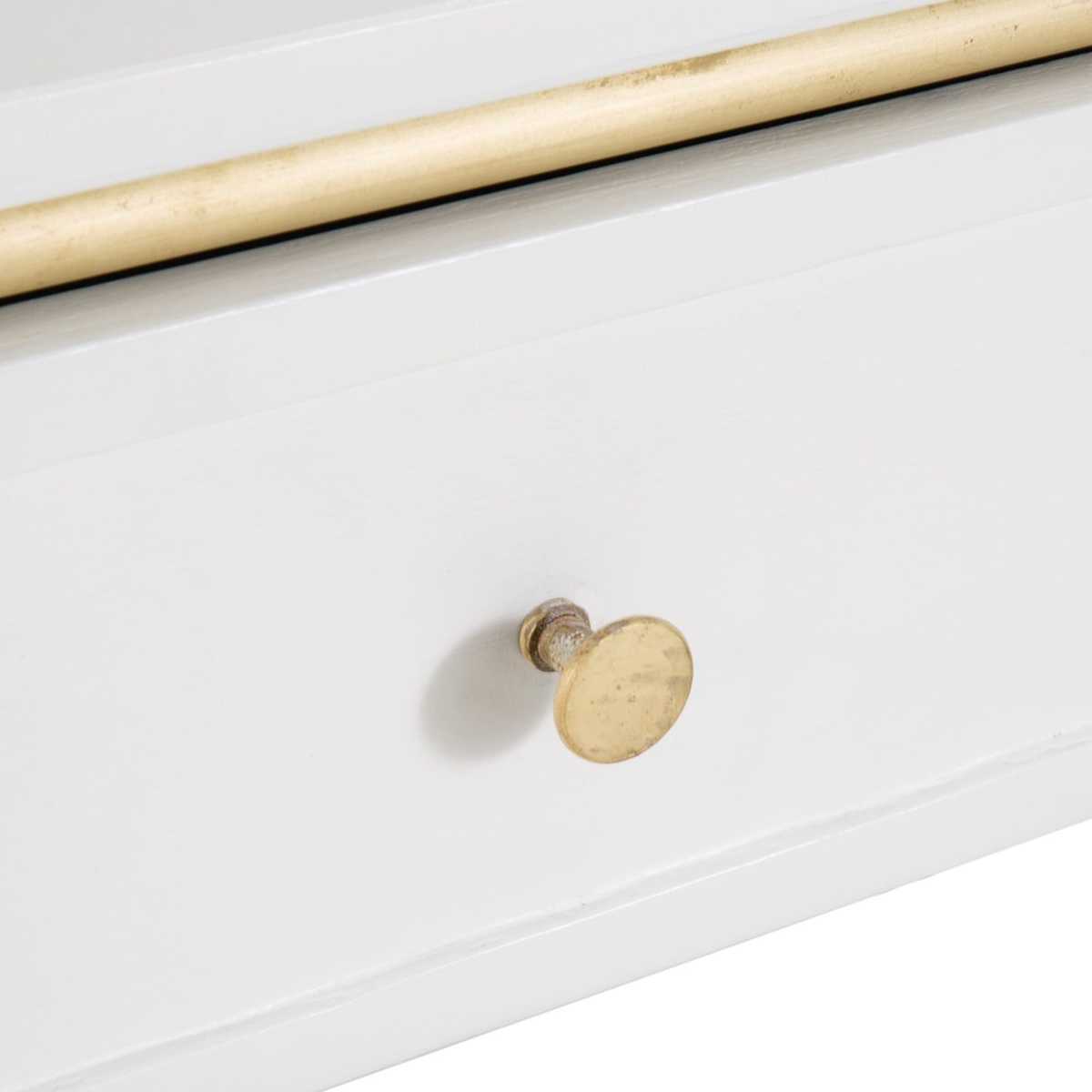 White Solid Acacia 3-Drawer Console Table Izmir – image 5