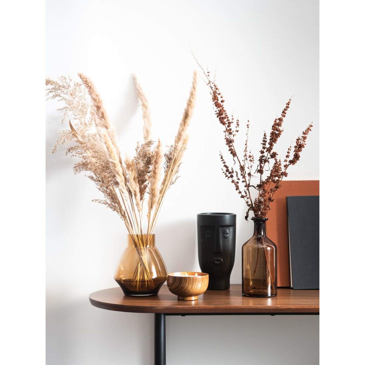 Tempered Glass and Black Metal Console Table Spiga – image 4