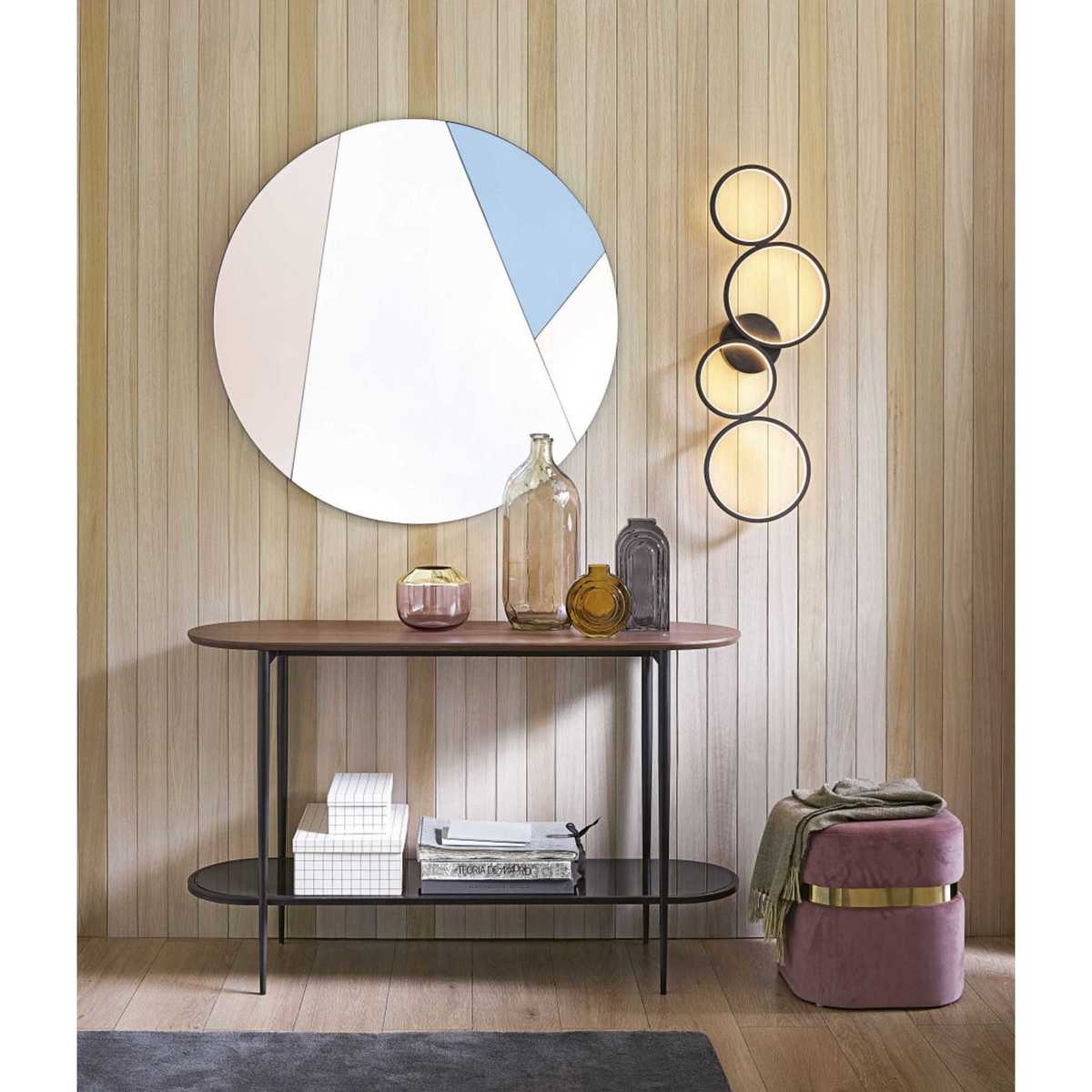 Tempered Glass and Black Metal Console Table Spiga – image 5