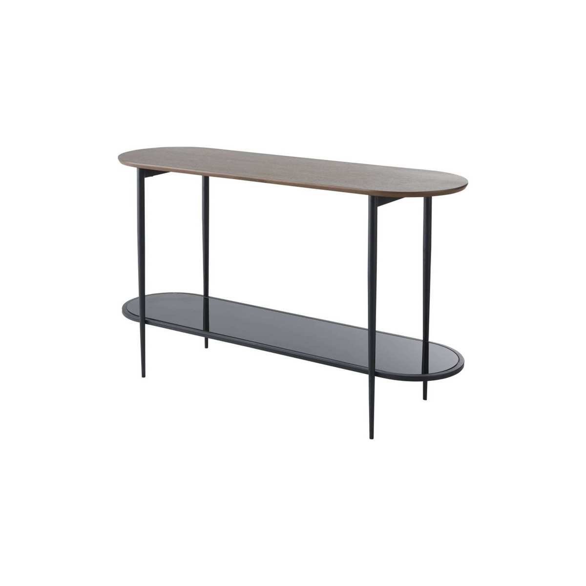 Tempered Glass and Black Metal Console Table Spiga – image 2