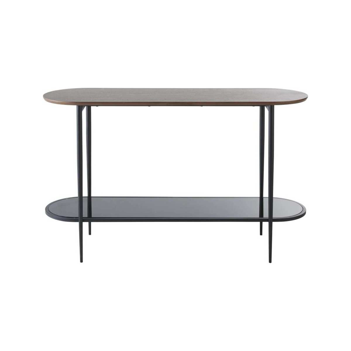 Tempered Glass and Black Metal Console Table Spiga – image 1