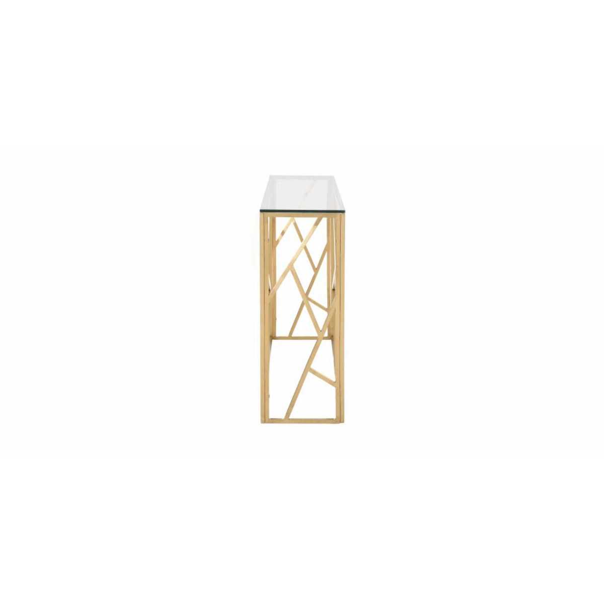 Gold Metal and Glass Console Table Arago – image 3