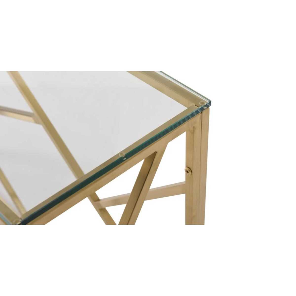 Gold Metal and Glass Console Table Arago – image 4