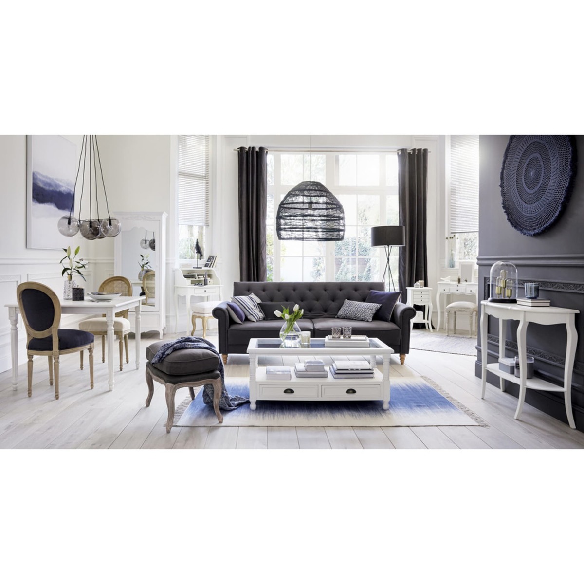 Wooden console table in white W 94cm Séraphine – image 3
