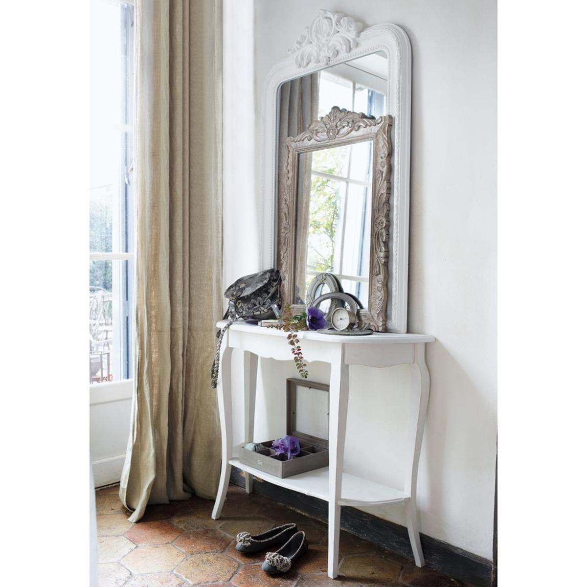 Wooden console table in white W 94cm Séraphine – image 6