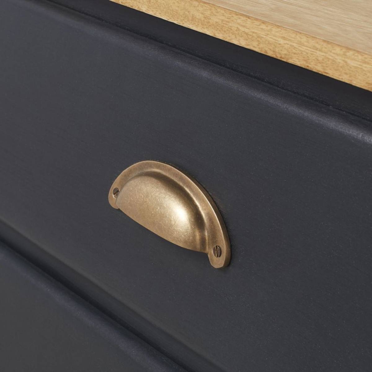 Slate Grey Solid Mango Wood 4-Drawer Console Table Cezanne – image 4