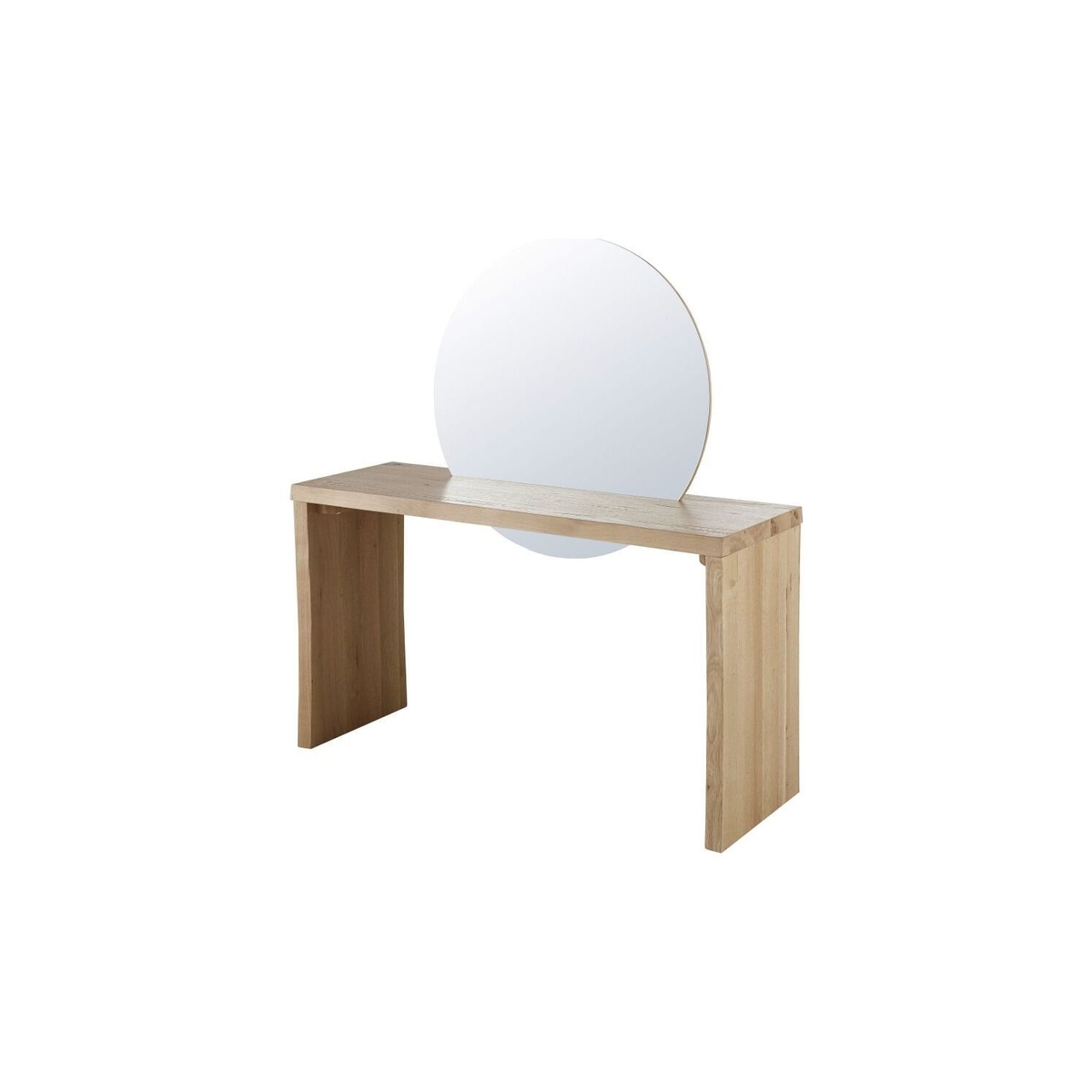 Professional quality eco-designed solid oak console table with removable mirror – image 1