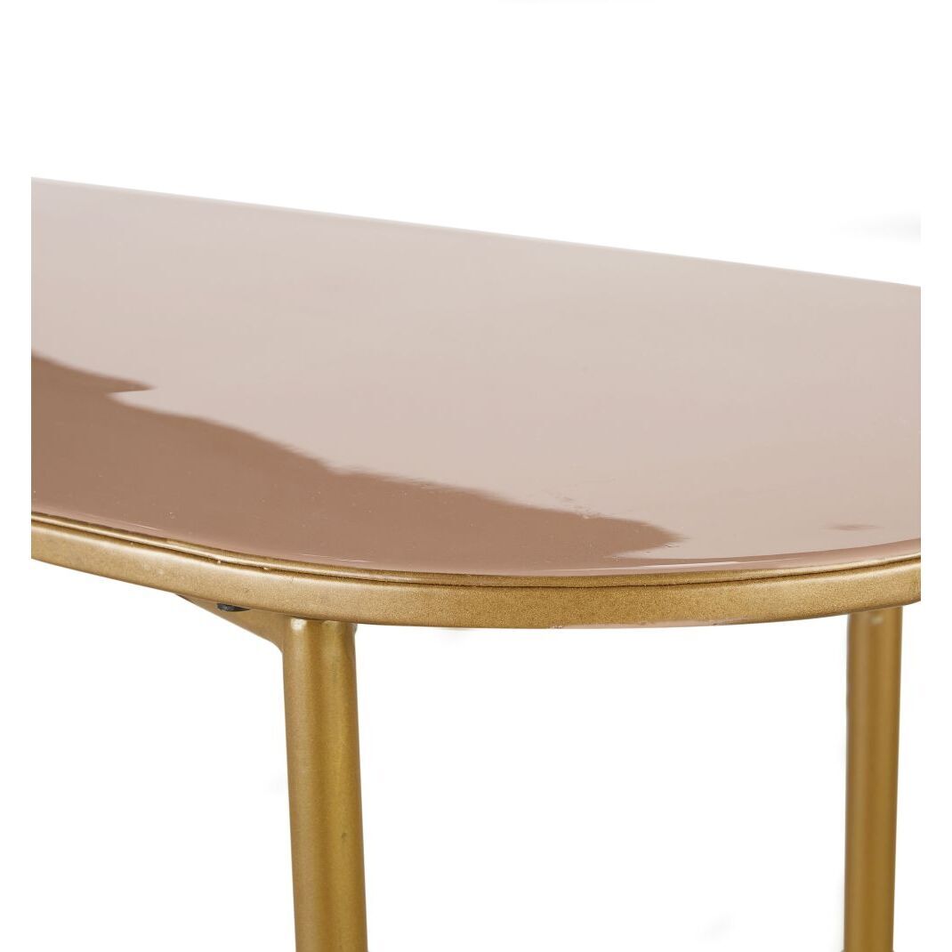 Powder Pink and Gold Metal Console Table – image 3
