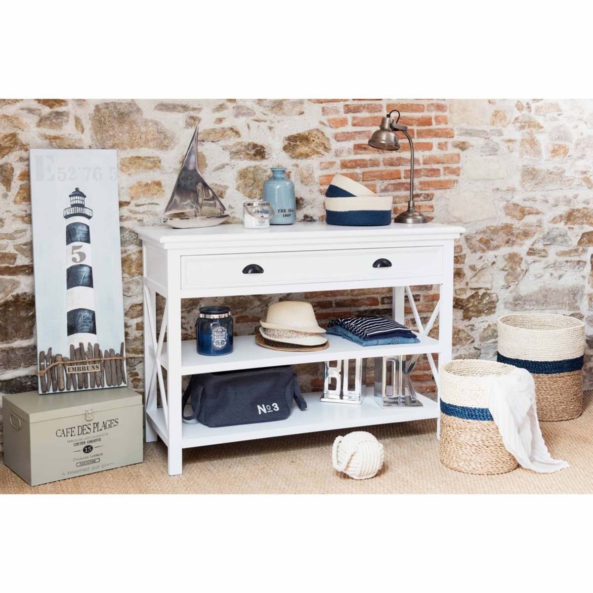 Wooden console table, white, L 120 cm Newport – image 2