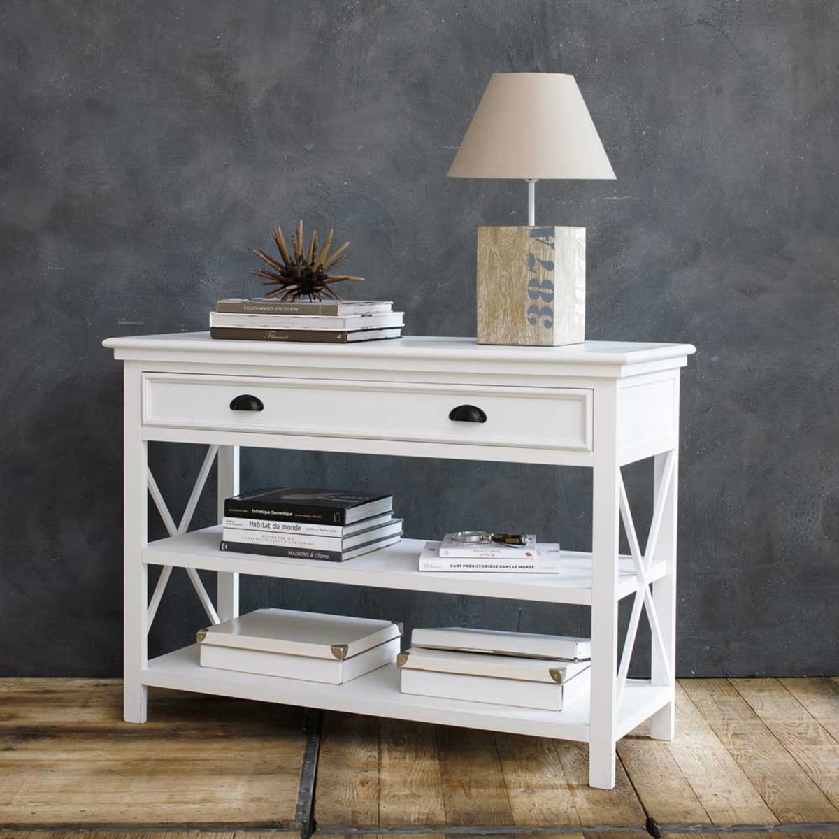 Wooden console table, white, L 120 cm Newport – image 3