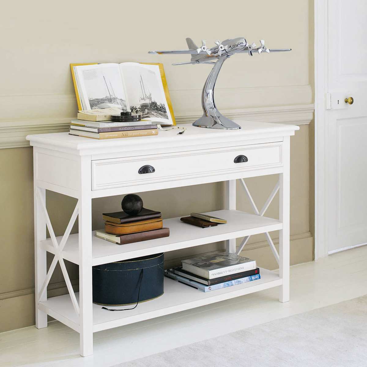 Wooden console table, white, L 120 cm Newport – image 4