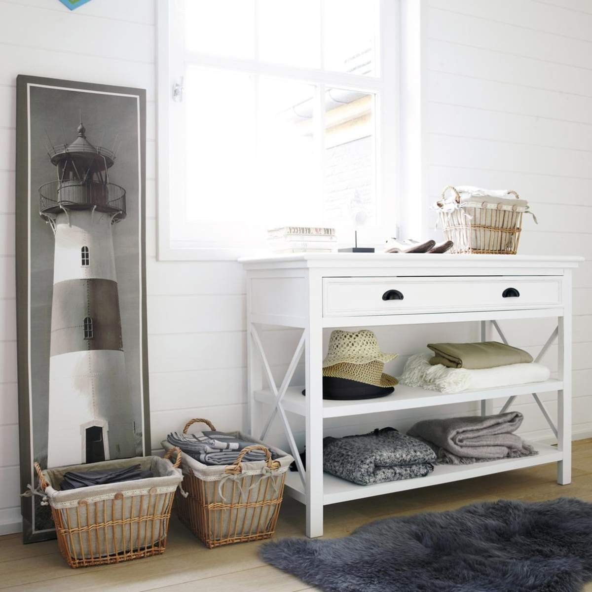 Wooden console table, white, L 120 cm Newport – image 5