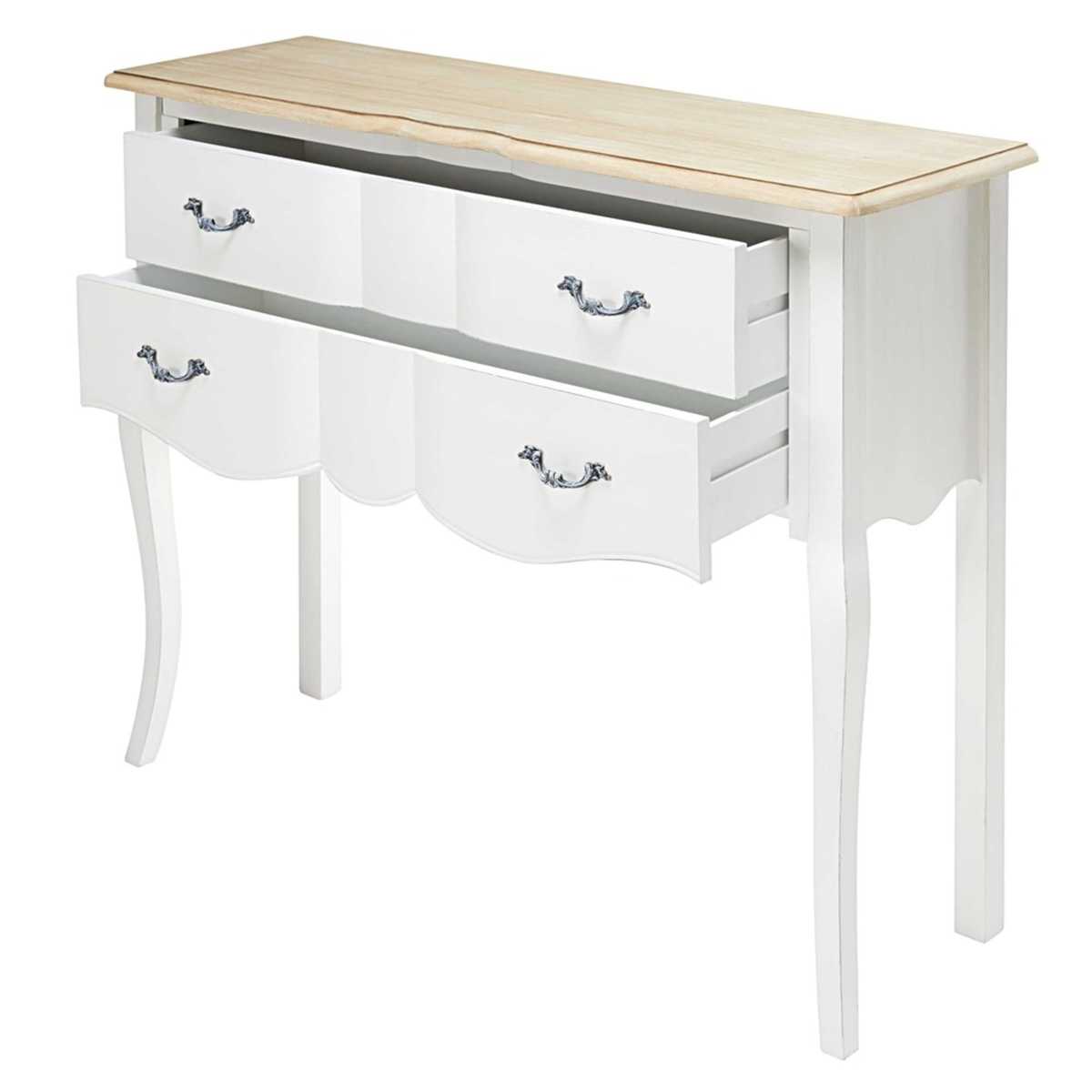 Paulownia and white pine 2-drawer console table Emilie – image 3