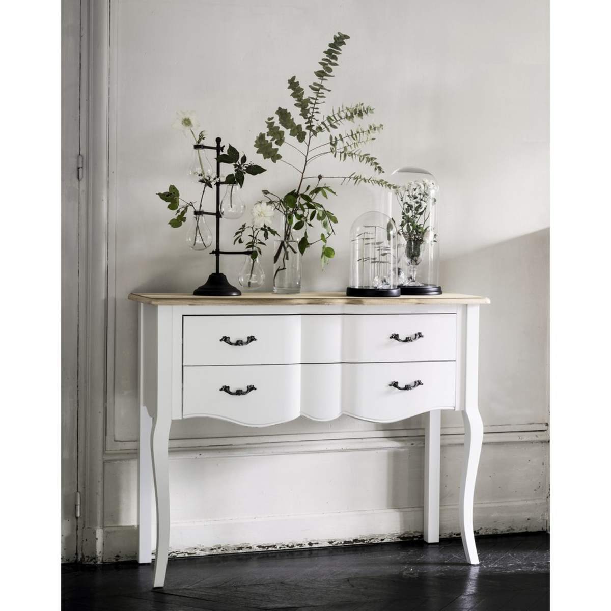 Paulownia and white pine 2-drawer console table Emilie – image 6