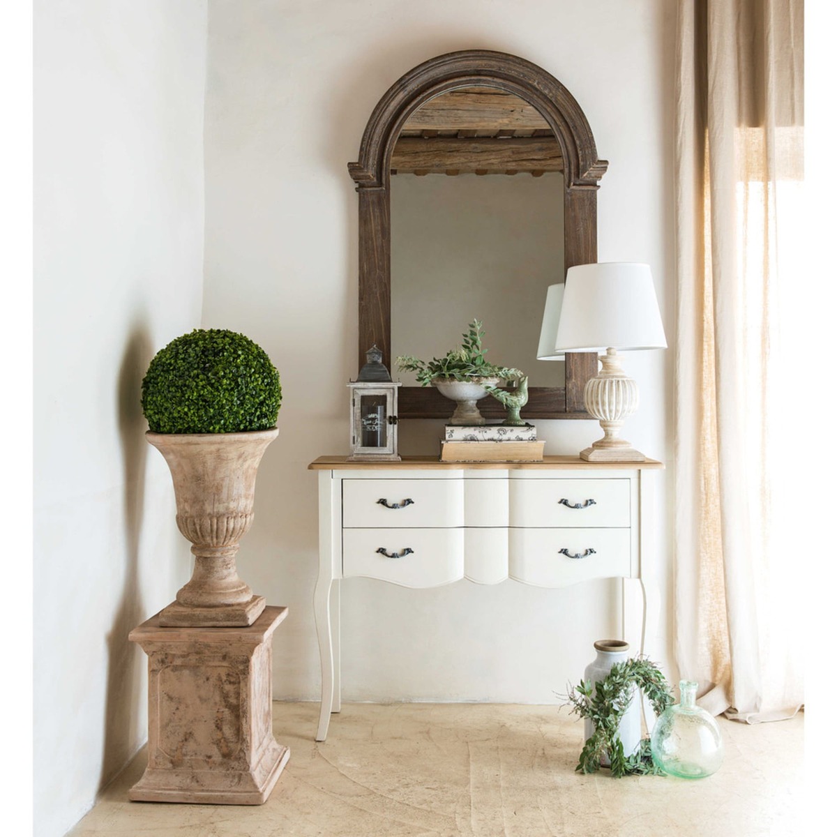 Paulownia and white pine 2-drawer console table Emilie – image 7