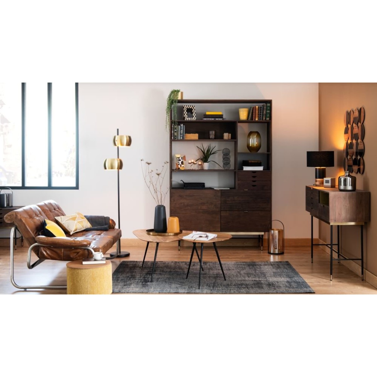Acacia and Metal 4-Drawer Console Table Sterling – image 3