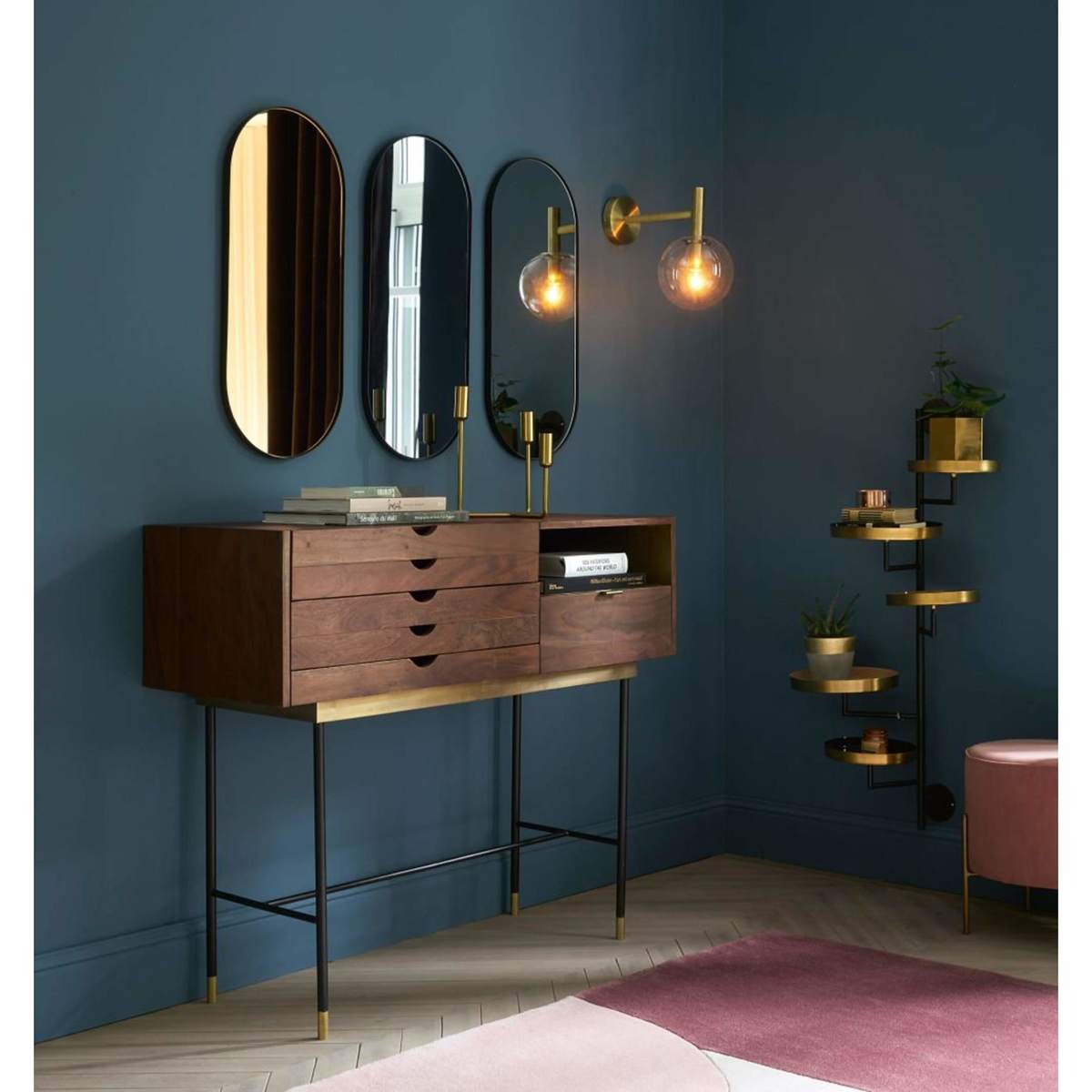Acacia and Metal 4-Drawer Console Table Sterling – image 6