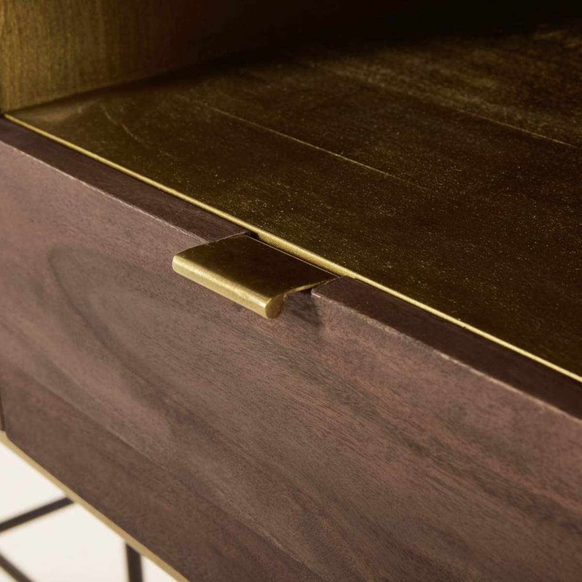 Acacia and Metal 4-Drawer Console Table Sterling – image 8