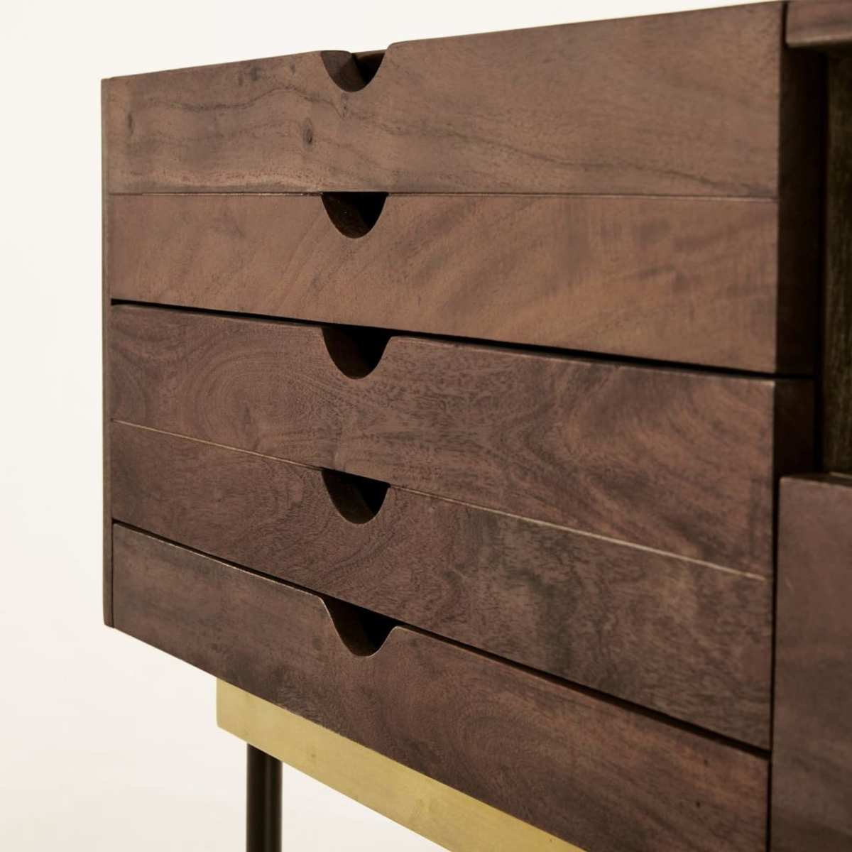 Acacia and Metal 4-Drawer Console Table Sterling – image 9