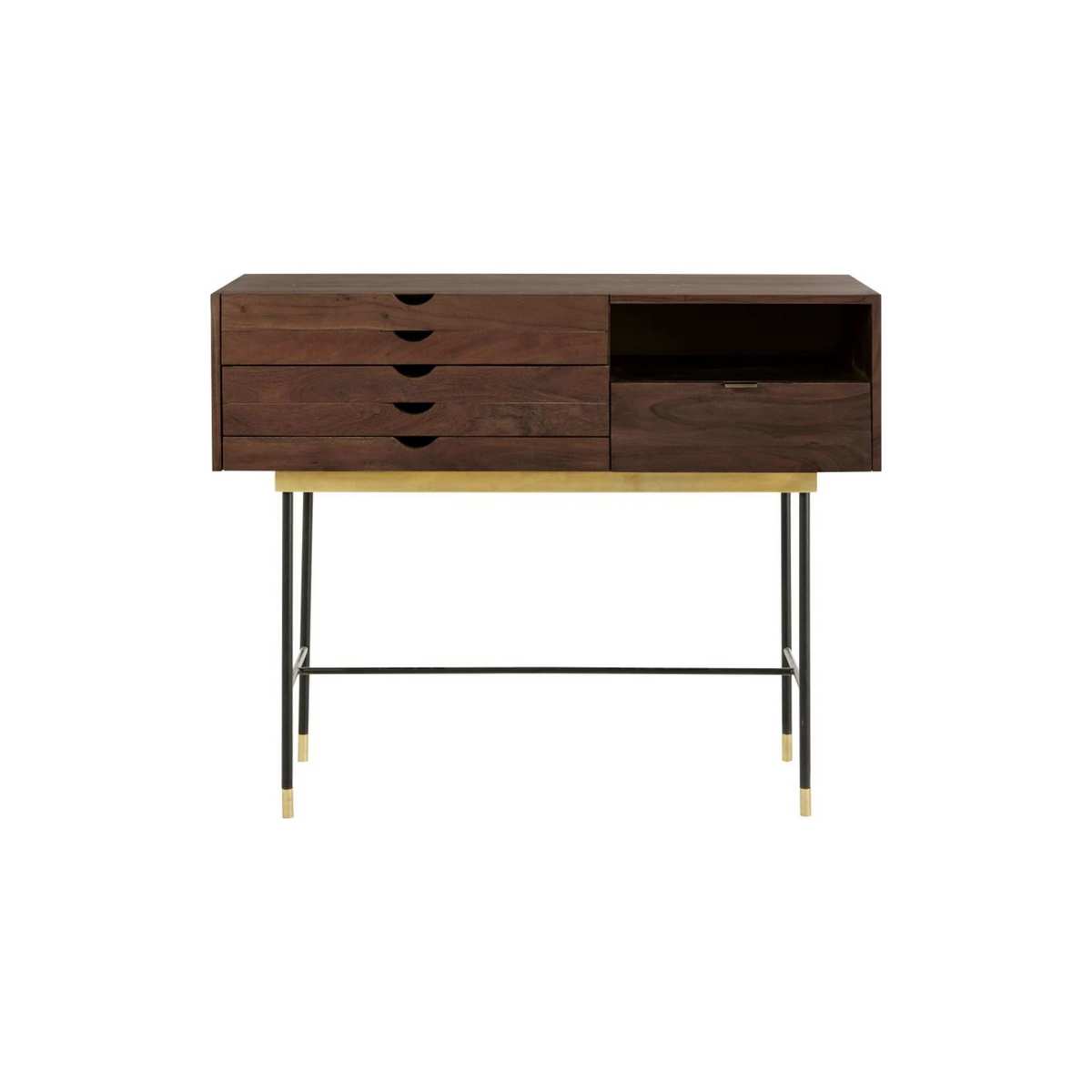 Acacia and Metal 4-Drawer Console Table Sterling – image 2