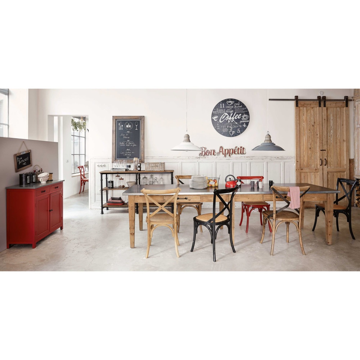 Recycled solid mango wood and metal console table in black W 160cm Fontainebleau – image 4