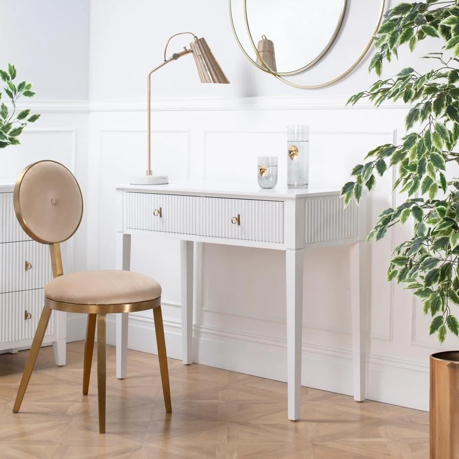 Heidi White Console Table Brass/Silver – image 2