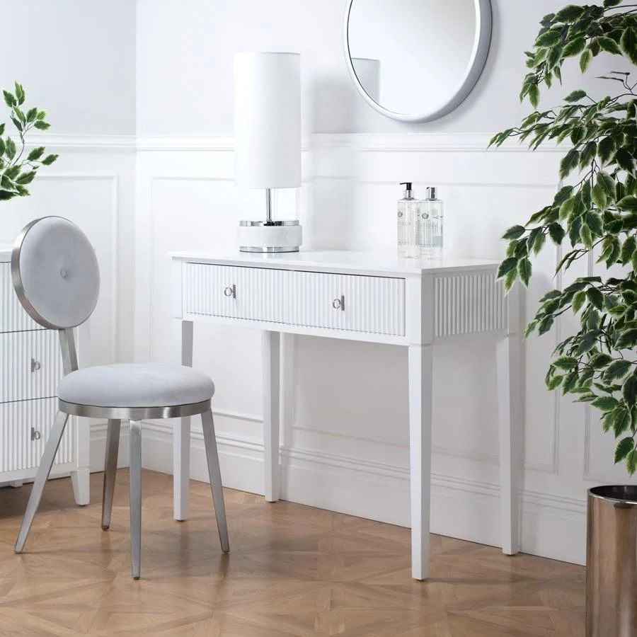 Heidi White Console Table Brass/Silver – image 3