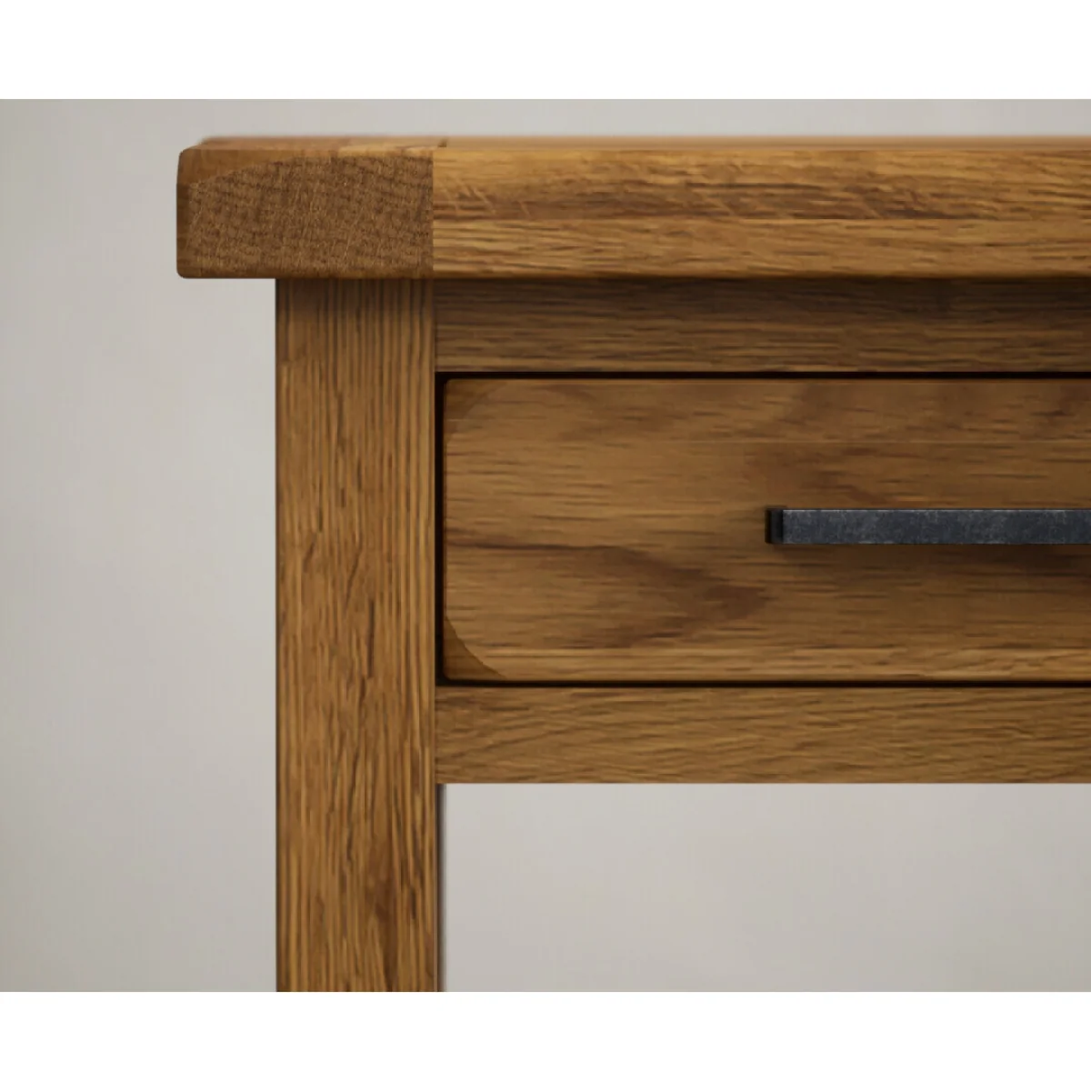 Harrogate Rustic Solid Oak 2 Drawer Console Table – image 6