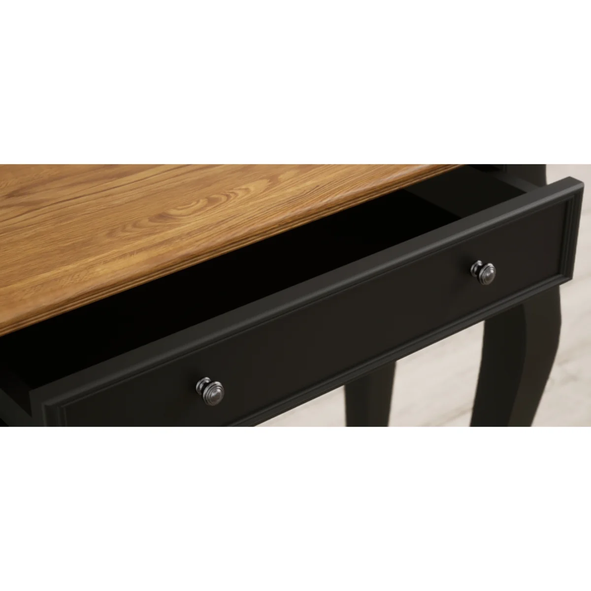 Chateau Noir Oak and Black Painted Console Table – image 11