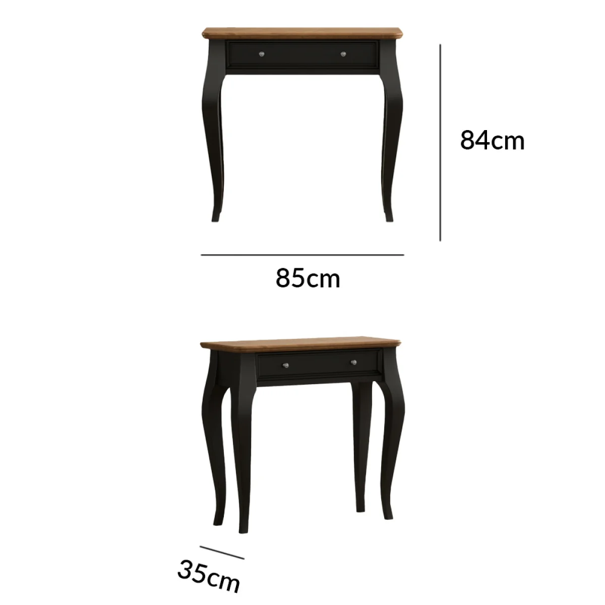 Chateau Noir Oak and Black Painted Console Table – image 13