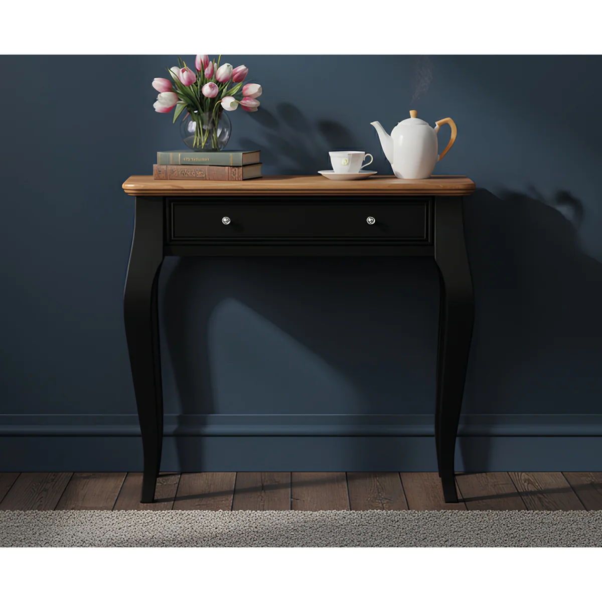Chateau Noir Oak and Black Painted Console Table – image 4