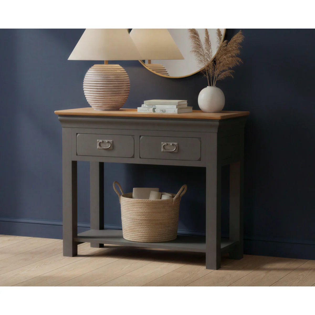 Charwood Oak and Charcoal Painted Console Table – image 2
