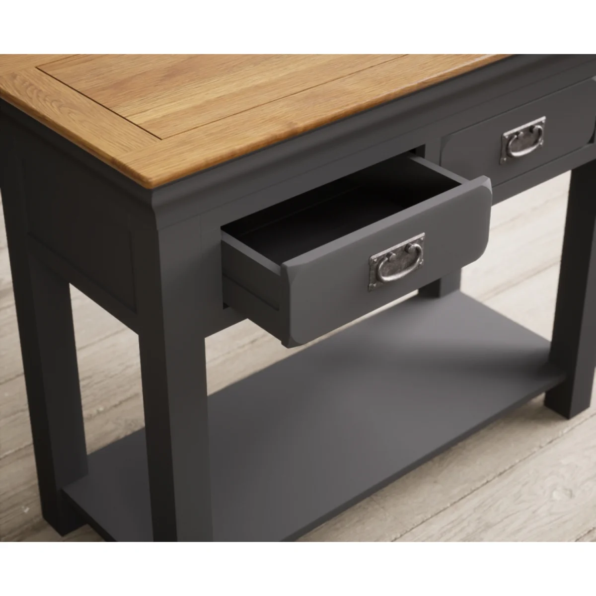 Charwood Oak and Charcoal Painted Console Table – image 4
