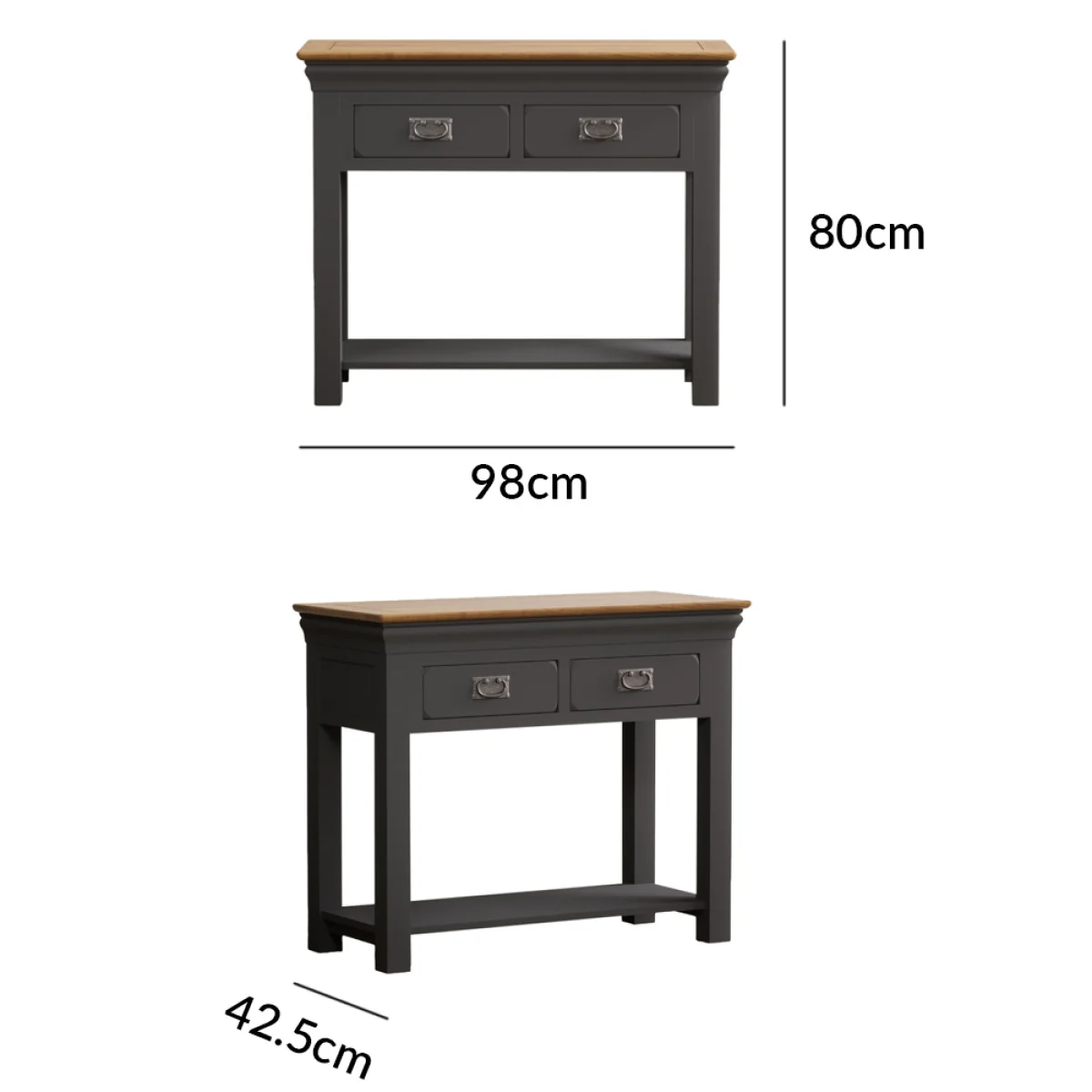 Charwood Oak and Charcoal Painted Console Table – image 6