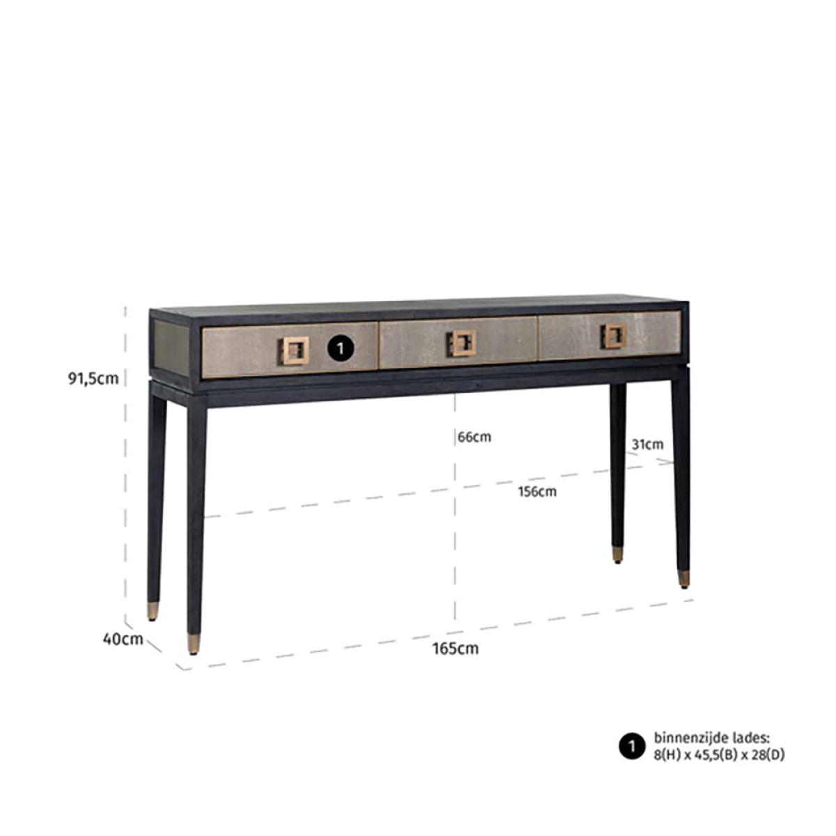 Richmond Bloomingville 3 Drawers Gold Console Table – image 6