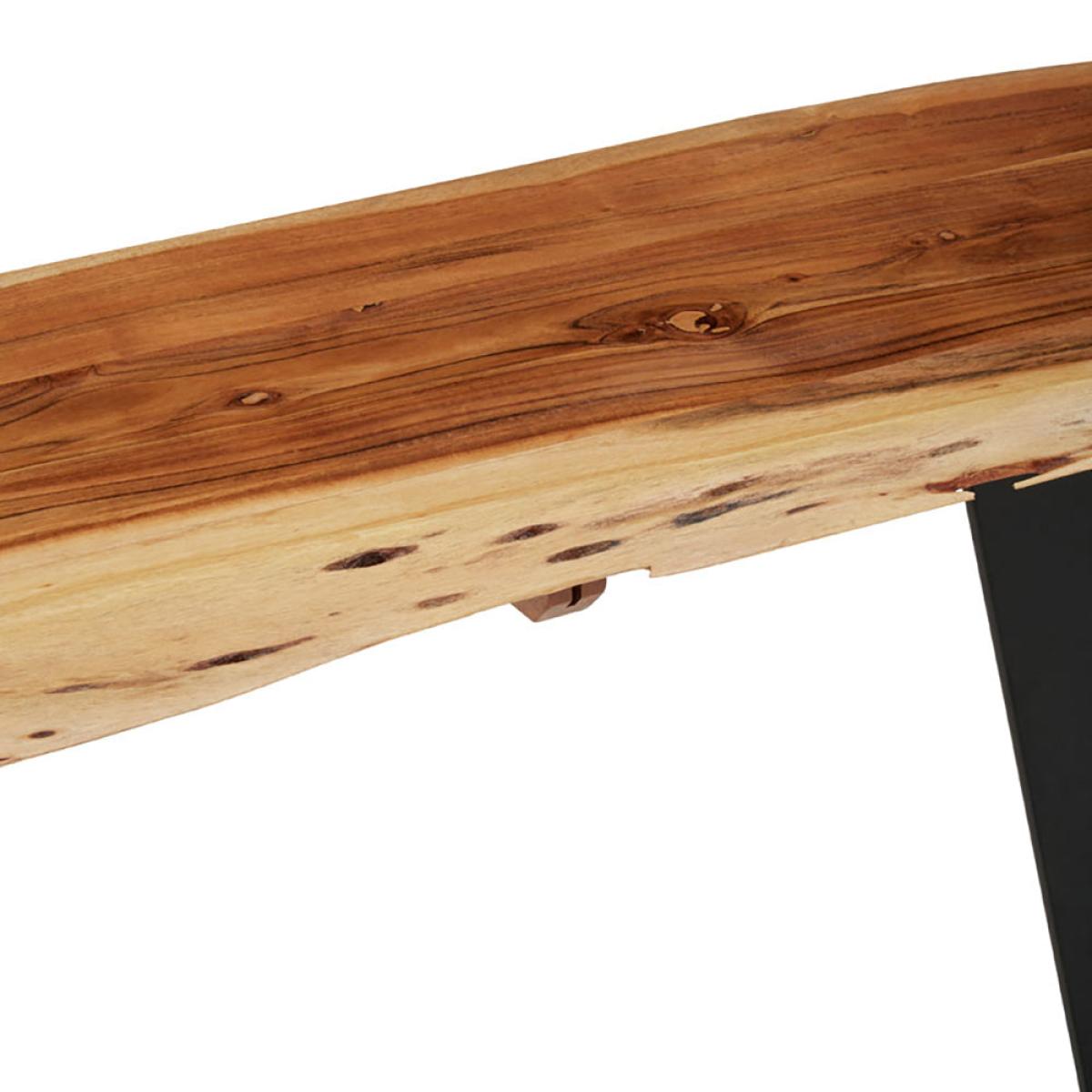 Olivia's Soft Industrial Collection - Sura Acacia Wood & Looped Iron Base Console Table – image 6